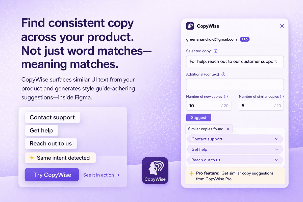 Find consistent copy — by meaning, not keywords