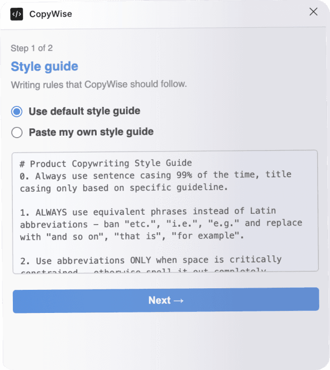 Set your writing rules once