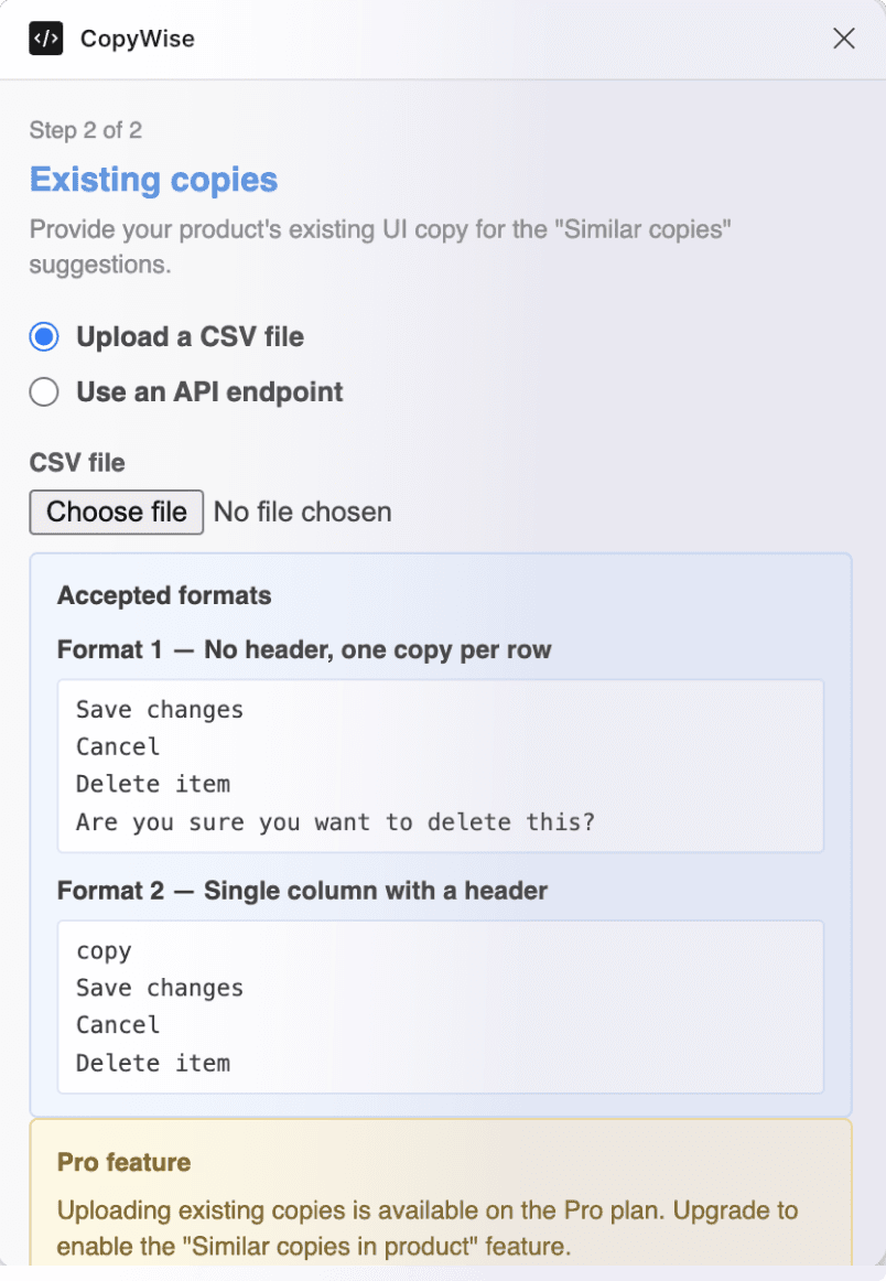 CopyWise copy library setup